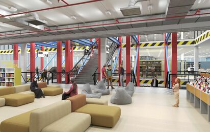 Weitere Visualisierung Gestaltung der Räume Stadtbibliothek